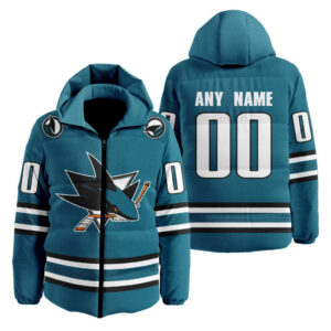 San Jose Sharks | Personalized Home Hooded Puffer Jacket