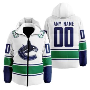 Vancouver Canucks | Personalized Away Hooded Puffer Jacket