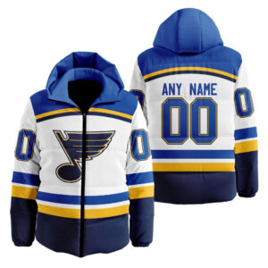 St. Louis Blues | Personalized Away Hooded Puffer Jacket