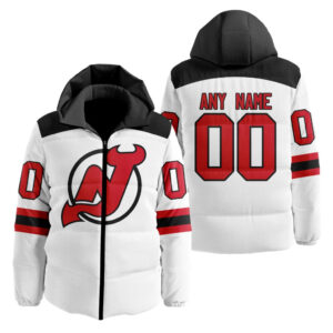 New Jersey Devils | Personalized Away Hooded Puffer Jacket