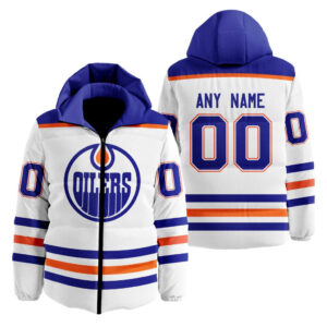 Edmonton Oilers | Personalized Away Hooded Puffer Jacket