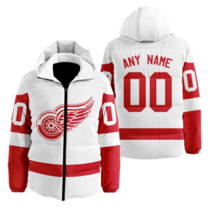 Detroit Red Wings | Personalized Away Hooded Puffer Jacket