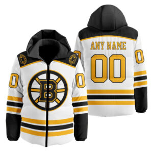 Boston Bruins | Personalized Away Hooded Puffer Jacket