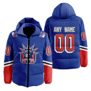New York Rangers | Personalized Reverse Retro Hooded Puffer Jacket