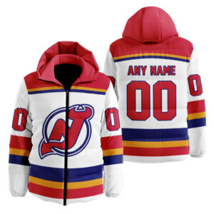 New Jersey Devils | Personalized Reverse Retro Hooded Puffer Jacket