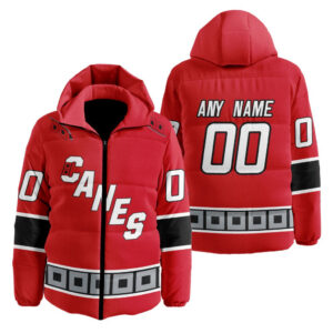 Carolina Hurricanes | Personalized Reverse Retro Hooded Puffer Jacket