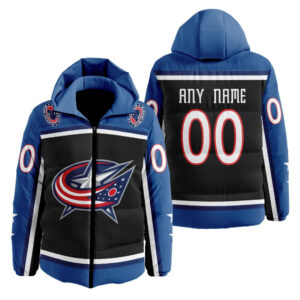 Columbus Blue Jackets | Personalized Reverse Retro Hooded Puffer Jacket