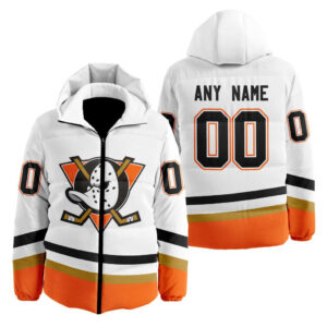 Anaheim Ducks | Personalized Reverse Retro Hooded Puffer Jacket