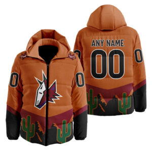 Arizona Coyotes | Personalized Reverse Retro Hooded Puffer Jacket