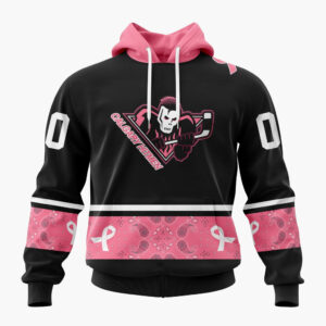 Calgary Hitmen Special Pink Fights Breast Cancer Design ST