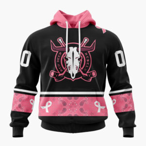 Red Deer Rebels Special Pink Fights Breast Cancer Design ST