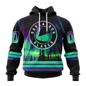 Saskatoon Blades Special Design With Northern Lights
