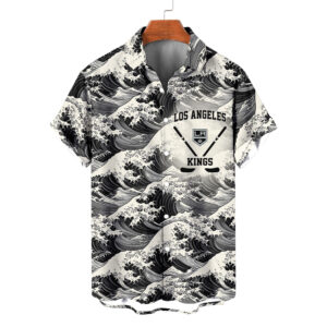 Los Angeles Kings | Moisture-wicking Ukiyoe Wave Logo Hawaiian Shirt