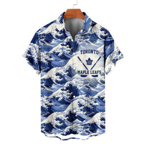 Toronto Maple Leafs | Moisture-wicking Ukiyoe Wave Logo Hawaiian Shirt