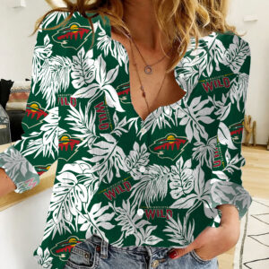 Minnesota Wild | Woman Casual-Linen Aloha Hawaiian Shirt